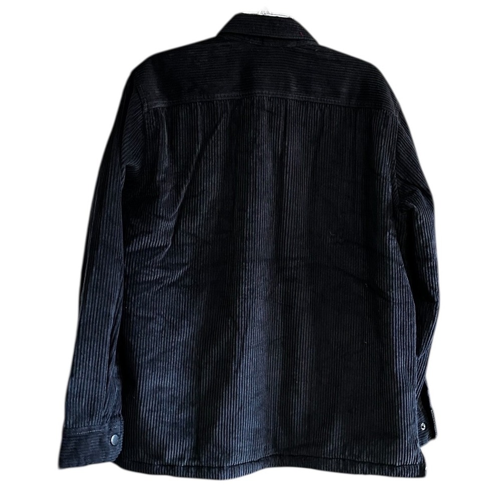 Eddie Bauer Men Black Corduroy Sherpa Lined Shirt Jacket Shacket M Gorpcore NWOT - Picture 3 of 11